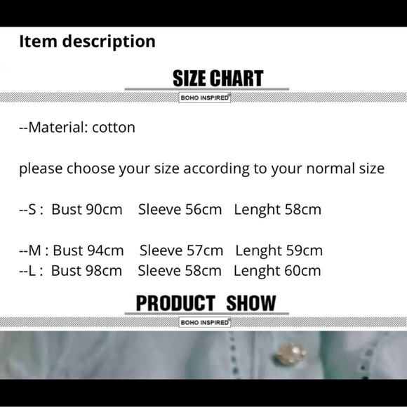 Boho White embroidered eyelet button up Blouse - Picture 12 of 12